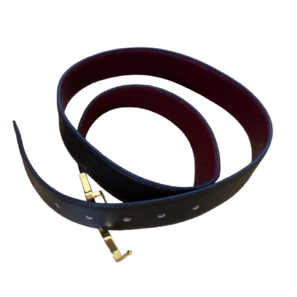 CUZZENS Gold Buckle Brown Leather Italian Made Belt 38” Long